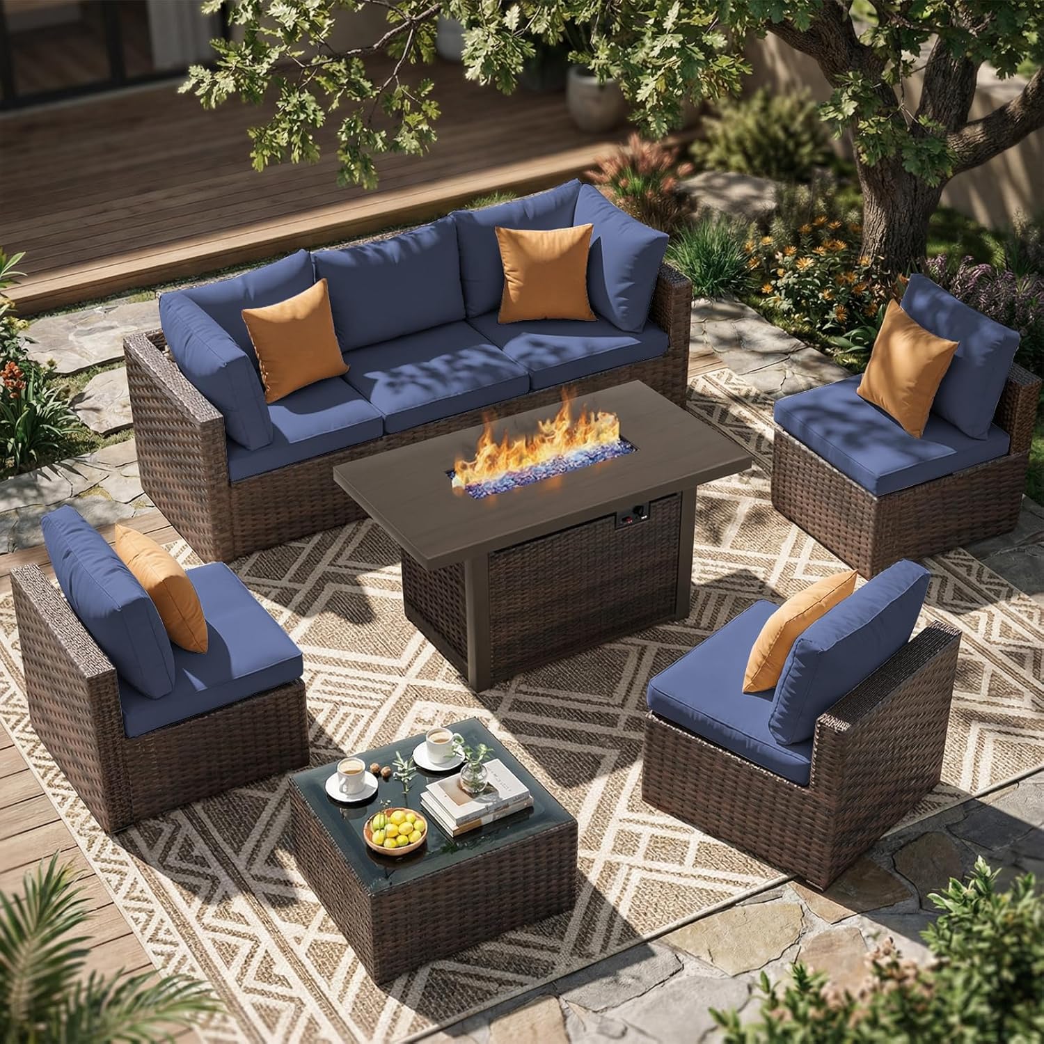Outdoor Furniture Bali - 8-częściowy zestaw mebli ogrodowych, modułowa sofa