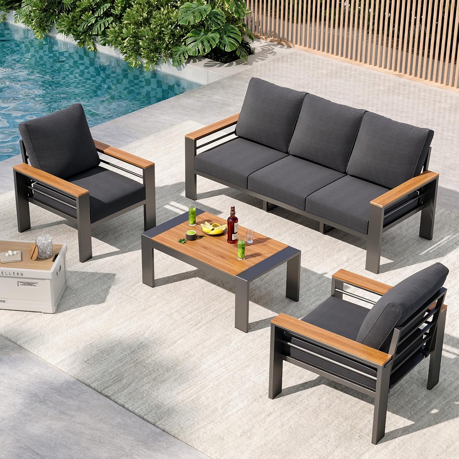Outdoor Furniture Bali - Zestaw mebli na patio, aluminiowe meble