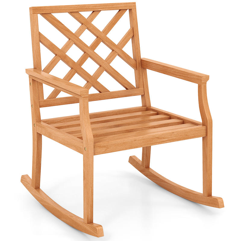 Outdoor Furniture Rocking Chair - Fotel bujany z drewna tekowego, 91