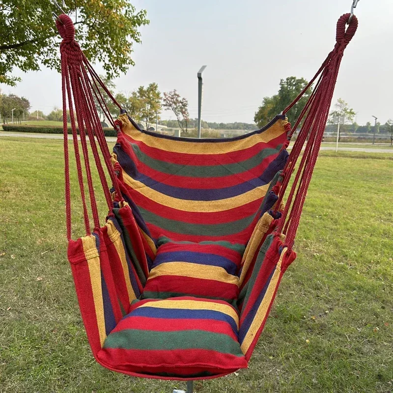 Outdoor Furniture No Cushions - Kolorowy, prążkowany hamak z płótna, bez