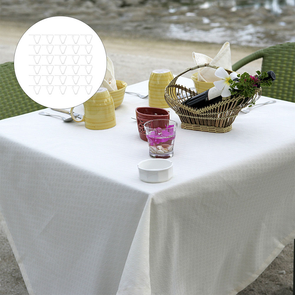 Outdoor Furniture Dining - 30 sztuk przezroczystych klipsów do obrusów,