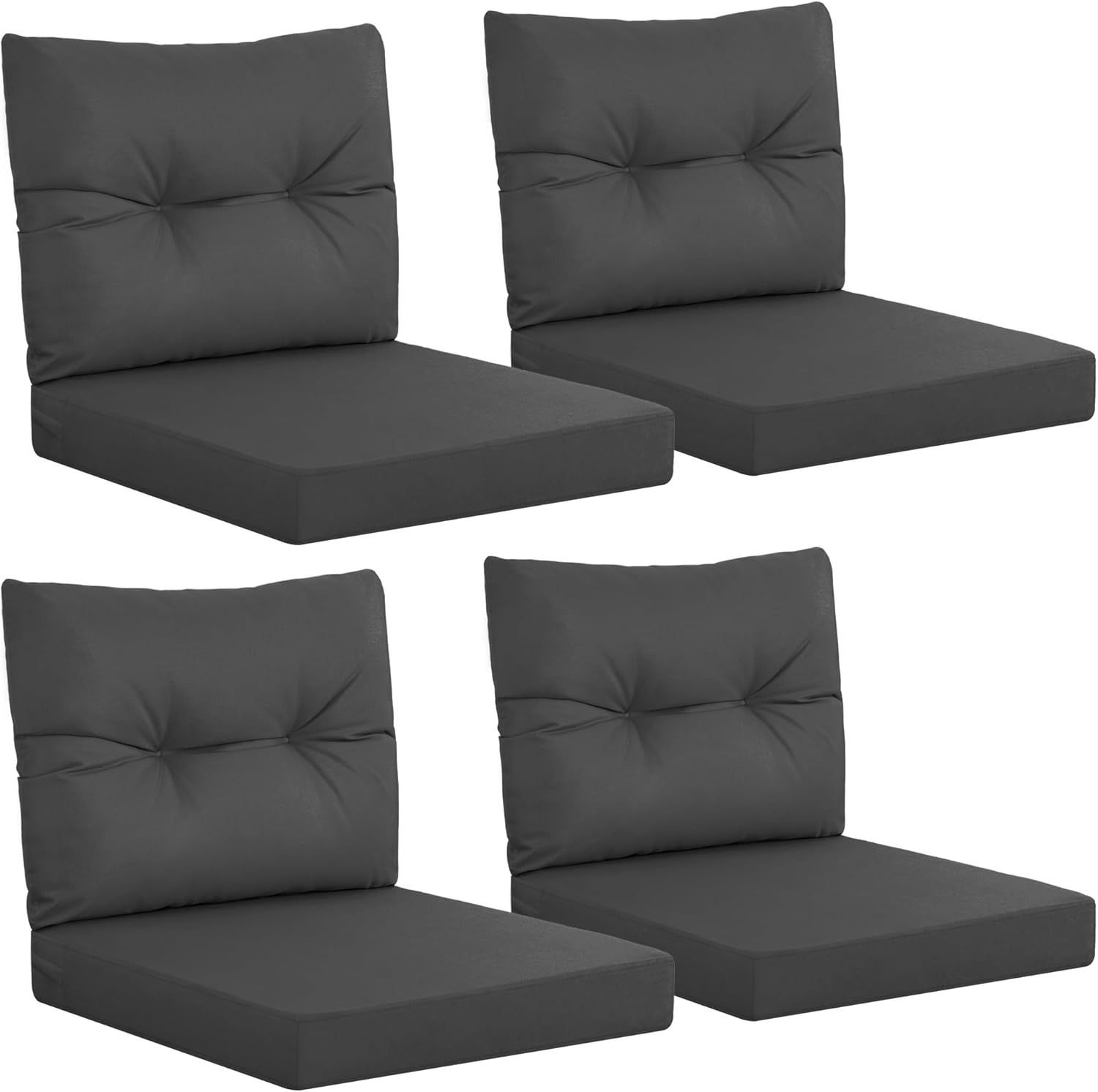Outdoor Furniture Cushions 24 X 24 - Zestaw 4 szaro-szarych poduszek na meble