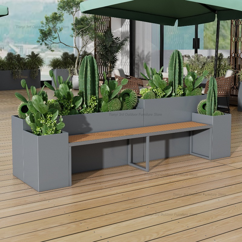 Outdoor Furniture Bench - Nordycka ławka z nierdzewnej stali z