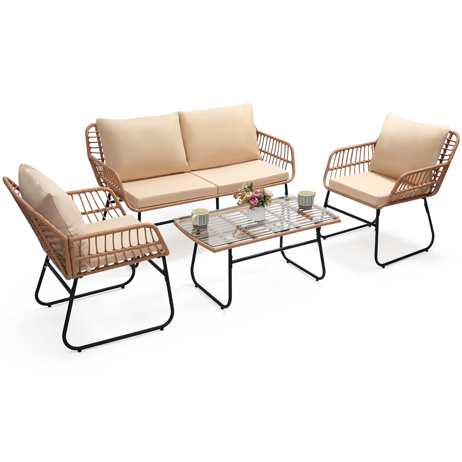 Outdoor Furniture Bali - 4-częściowy zestaw mebli ogrodowych do bistro,