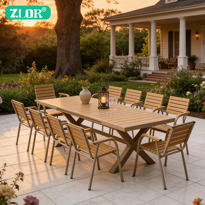 Outdoor Furniture No Cushions - Nowoczesny aluminiowy zestaw mebli ogrodowych do