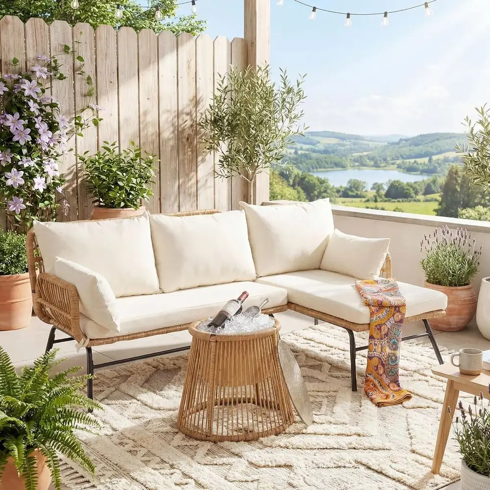 Outdoor Furniture L Shape - Zestaw mebli ogrodowych w stylu boho