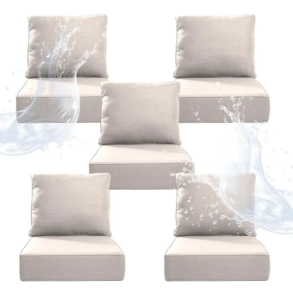 Outdoor Furniture Cushions 24 X 24 - 6 Grubych Poduszek na Krzesła Ogrodowe