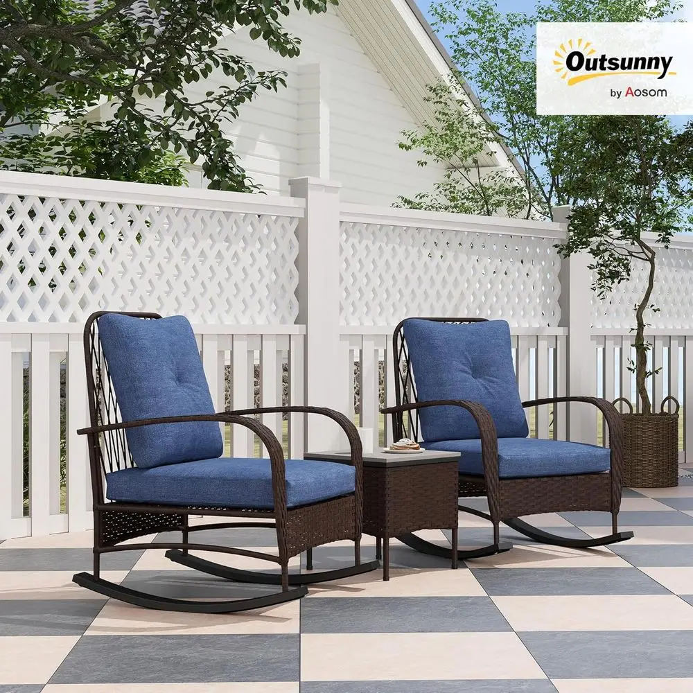 Wiklinowy 3-częściowy zestaw m – Outdoor Furniture Rocking Chair recenzja i cena