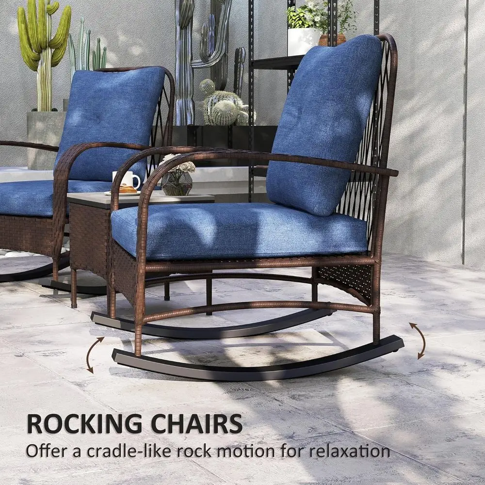 Wiklinowy 3-częściowy zestaw m – Outdoor Furniture Rocking Chair recenzja i cena