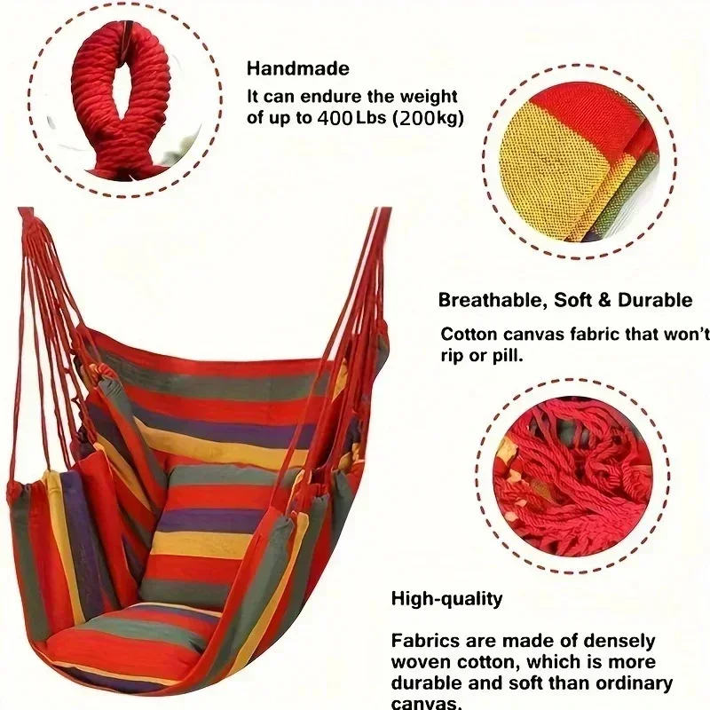 Kolorowy, prążkowany hamak z p – Outdoor Furniture No Cushions recenzja i cena