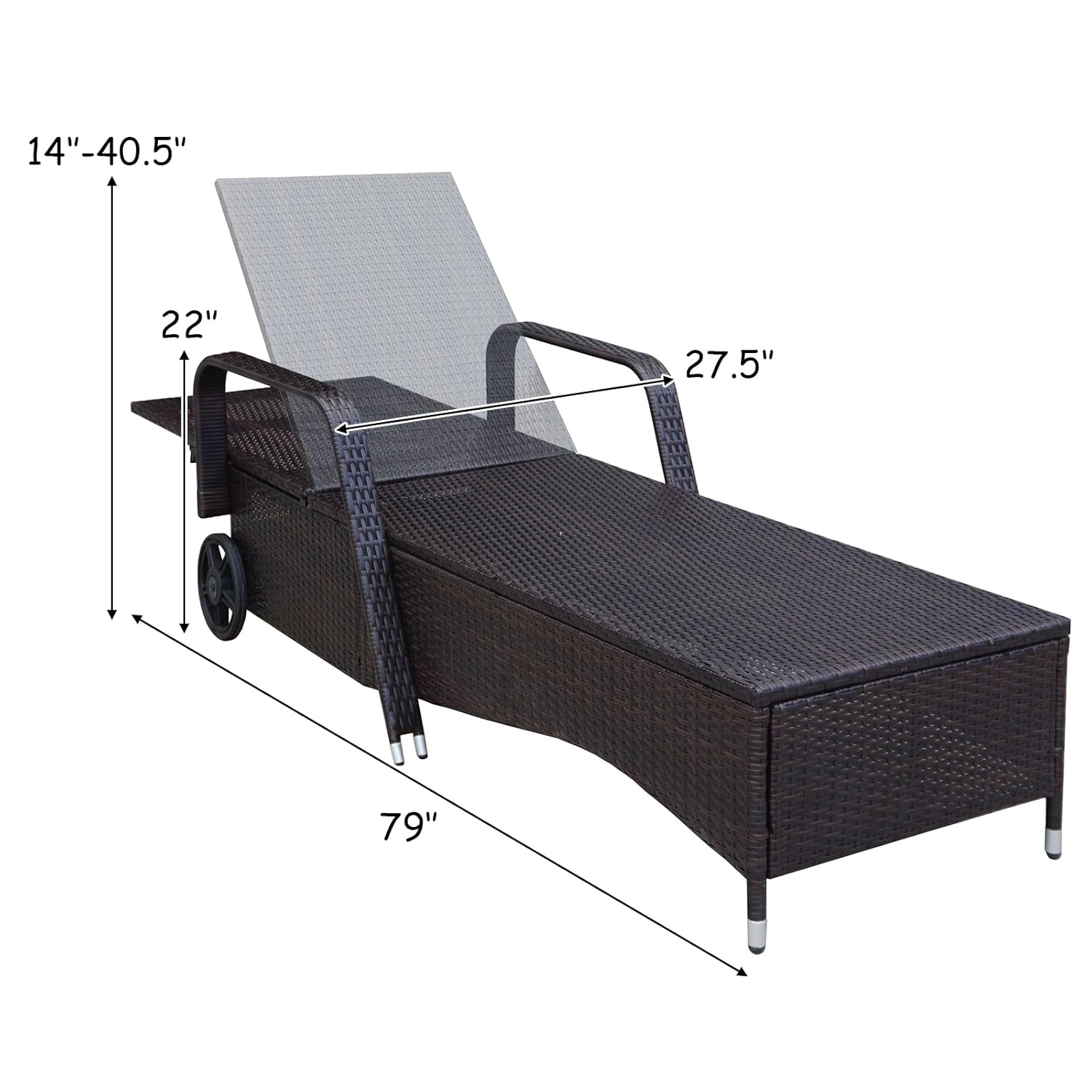 2 szt. leżaków z rattanu PE z  – Outdoor Furniture No Cushions recenzja i cena