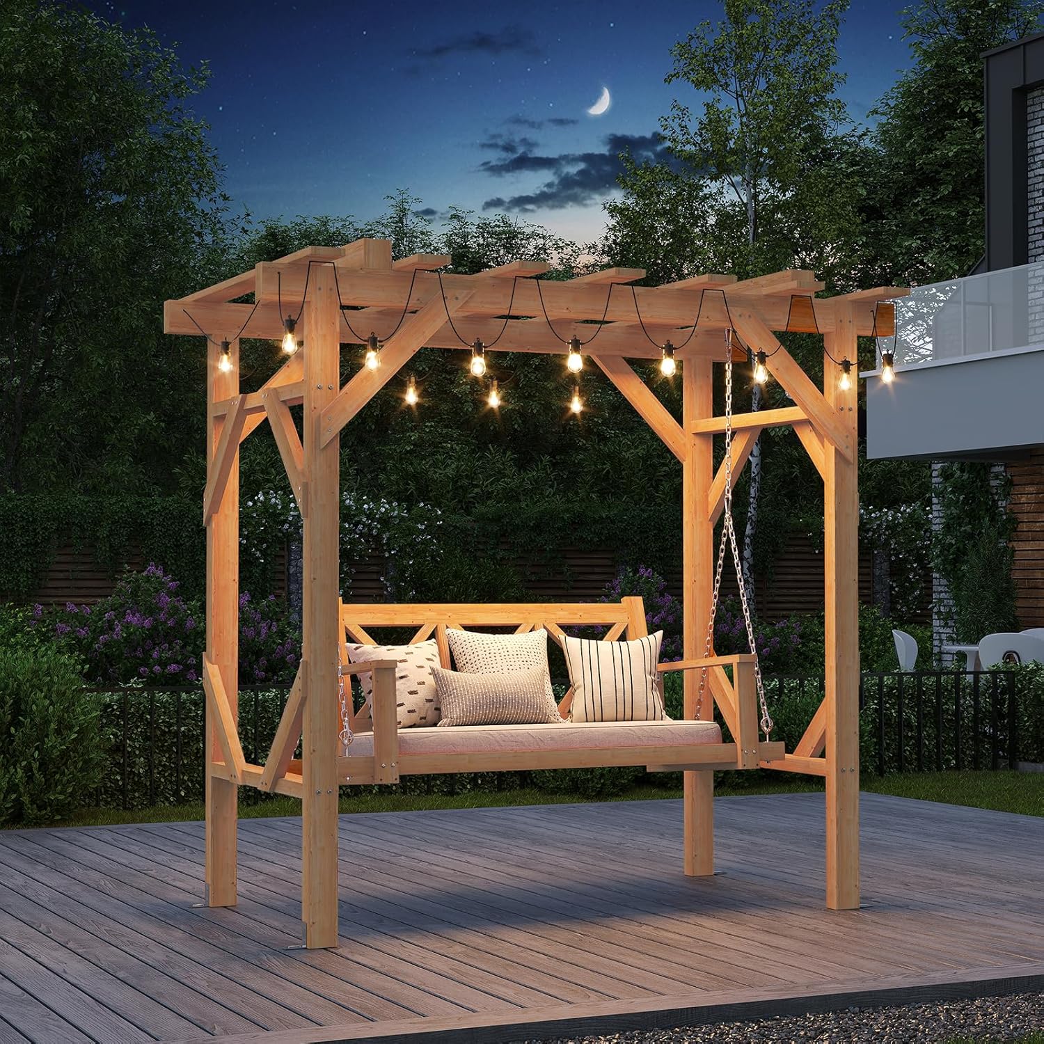 Huśtawka ogrodowa z drewna ced – Outdoor Furniture Bench recenzja i cena