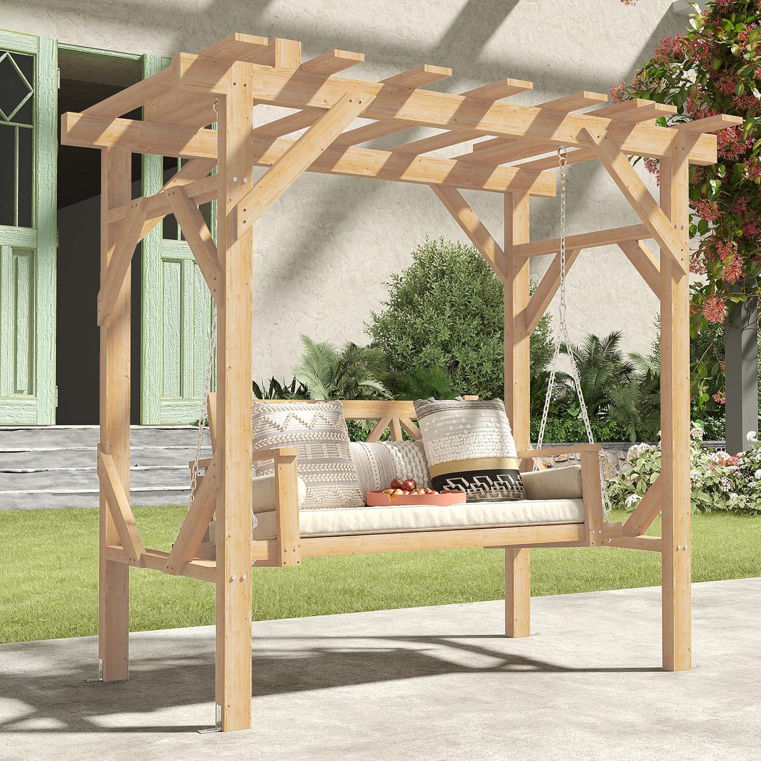 Huśtawka ogrodowa z drewna ced – Outdoor Furniture Bench recenzja i cena