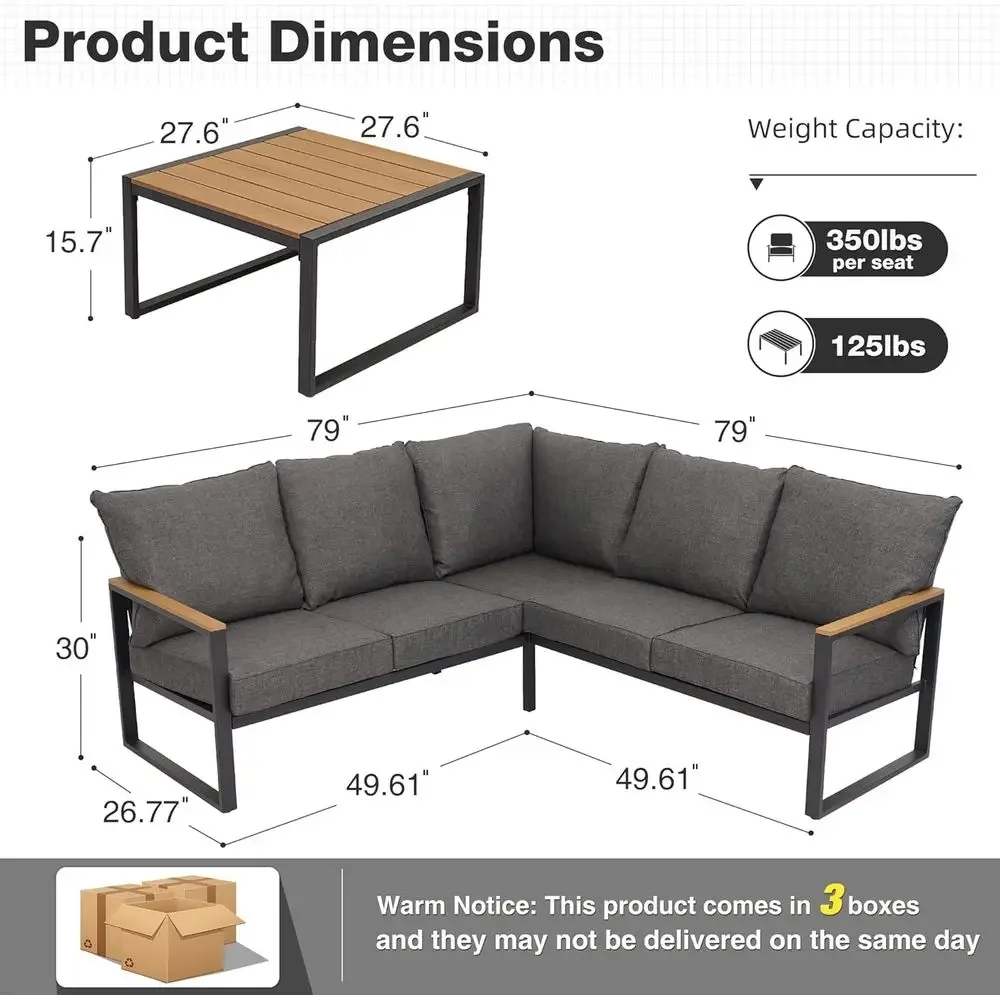 6-częściowy zestaw mebli ogrod – Outdoor Furniture L Shape recenzja i cena
