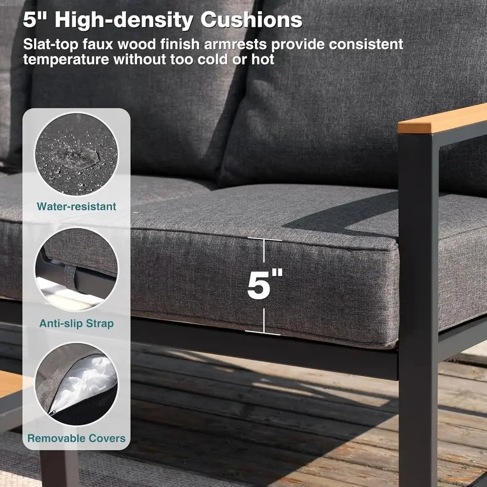 6-częściowy zestaw mebli ogrod – Outdoor Furniture L Shape recenzja i cena