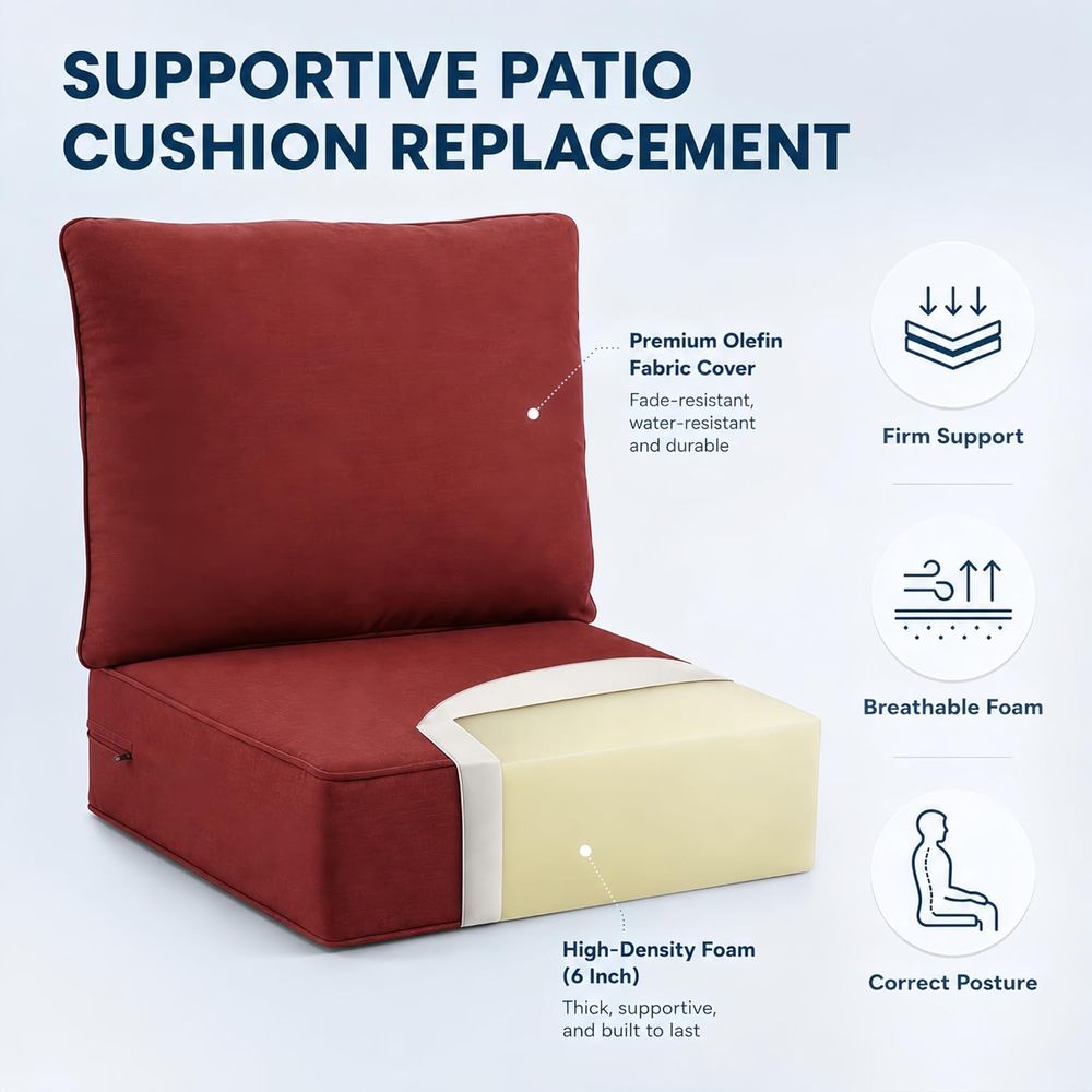 Zestaw 4 poduszek na siedzenia – Outdoor Furniture Cushions 24 X 24 recenzja i cena