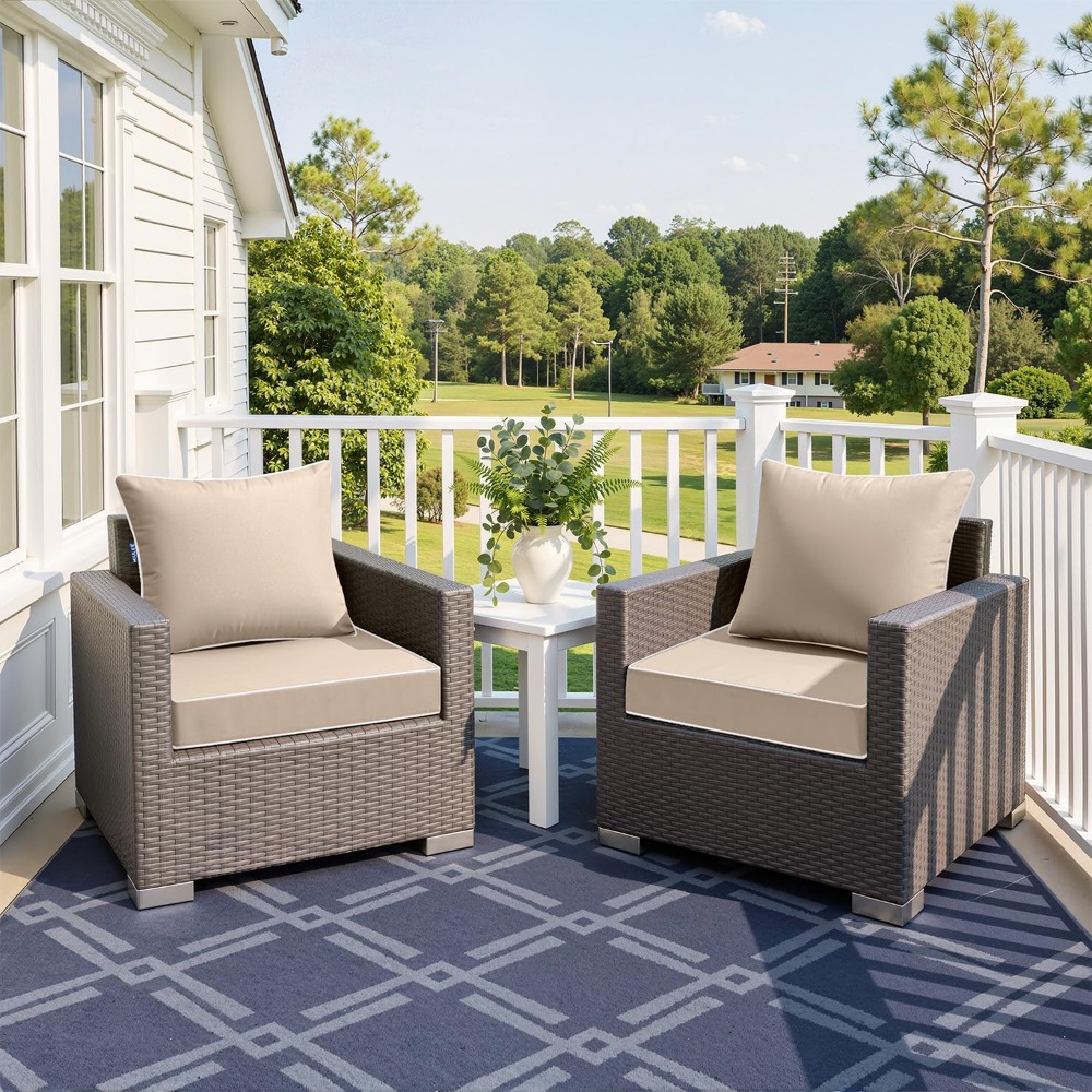 Beżowa poduszka na siedzisko d – Outdoor Furniture Cushions 24 X 24 recenzja i cena