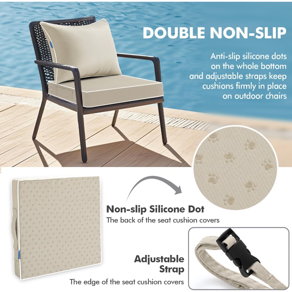 Beżowa poduszka na siedzisko d – Outdoor Furniture Cushions 24 X 24 recenzja i cena
