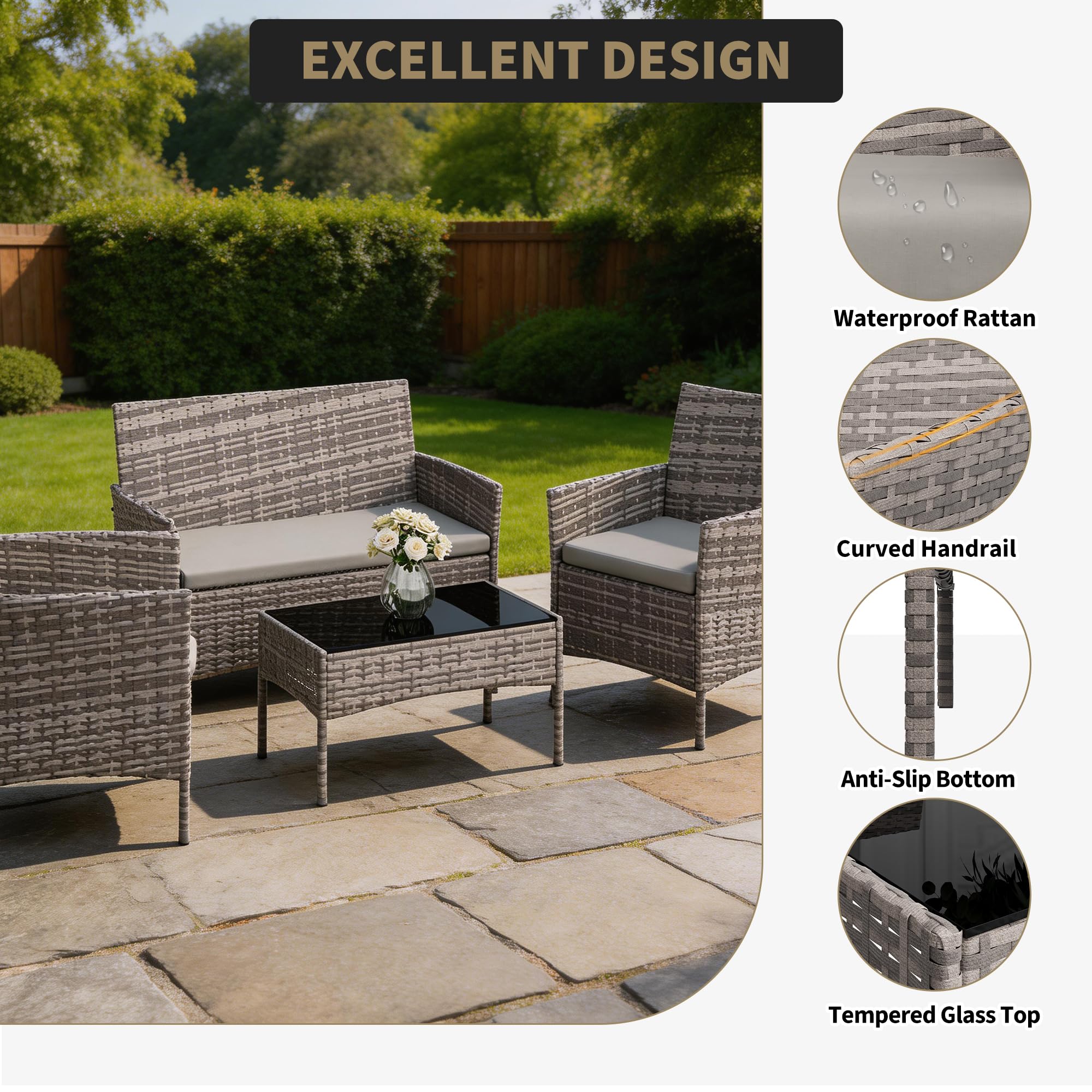 4-częściowy zestaw mebli ogrod – Outdoor Furniture Hong Kong recenzja i cena