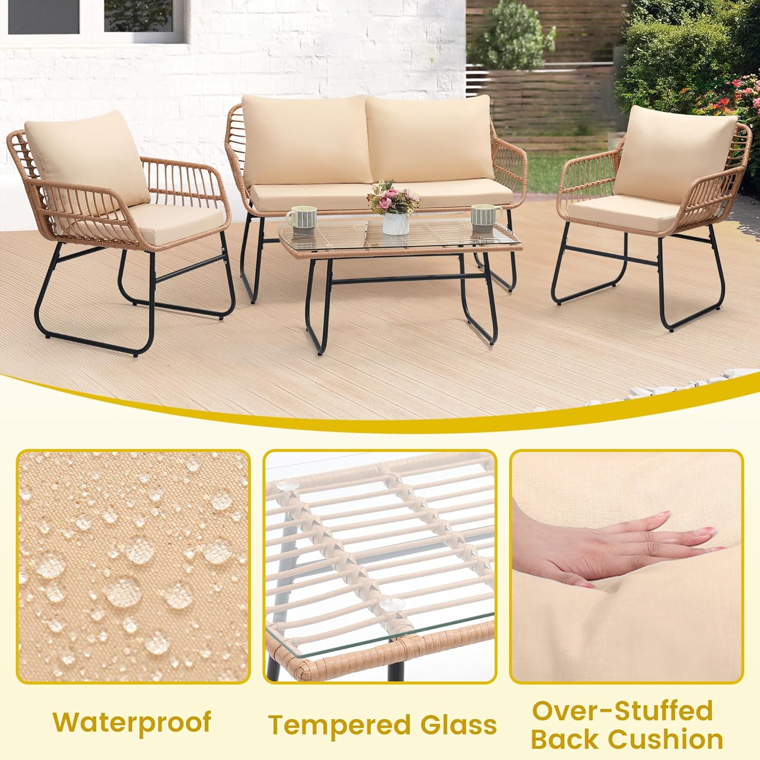 4-częściowy zestaw mebli ogrod – Outdoor Furniture Bali recenzja i cena