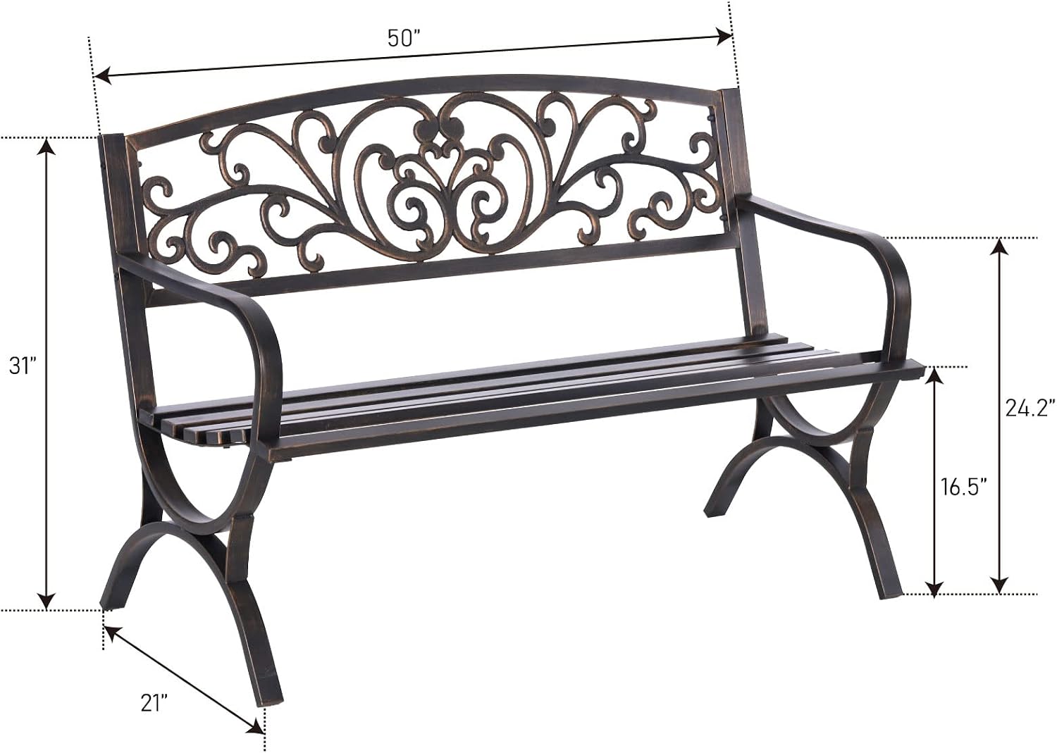 Ławka ogrodowa z brązu, 50 cal – Outdoor Furniture Bench recenzja i cena