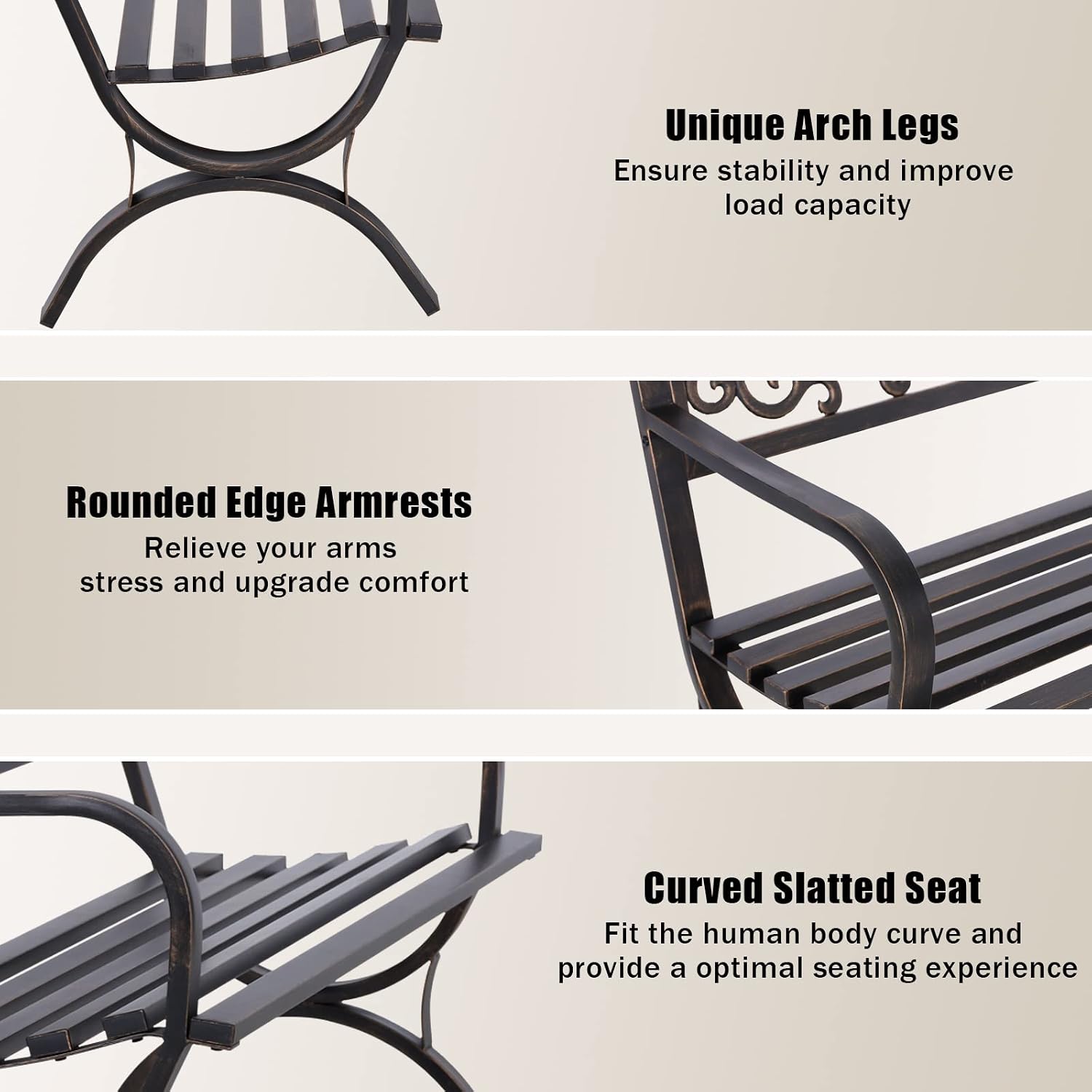 Ławka ogrodowa z brązu, 50 cal – Outdoor Furniture Bench recenzja i cena