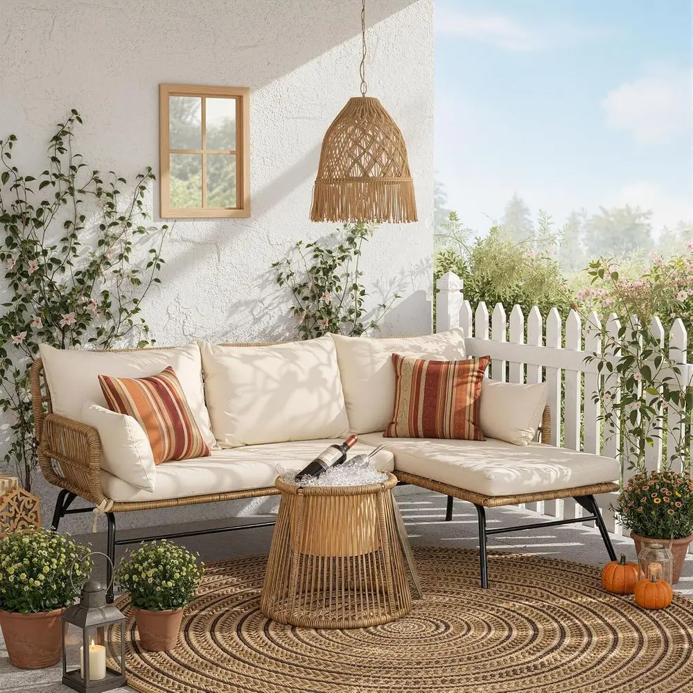 Zestaw mebli ogrodowych w styl – Outdoor Furniture L Shape recenzja i cena
