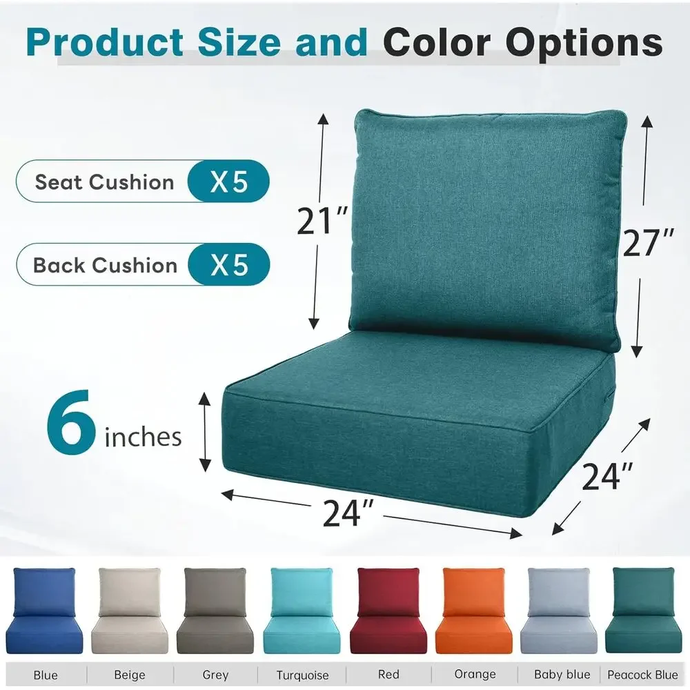 Zestaw 6 grubych poduszek na z – Outdoor Furniture Cushions 24 X 24 recenzja i cena