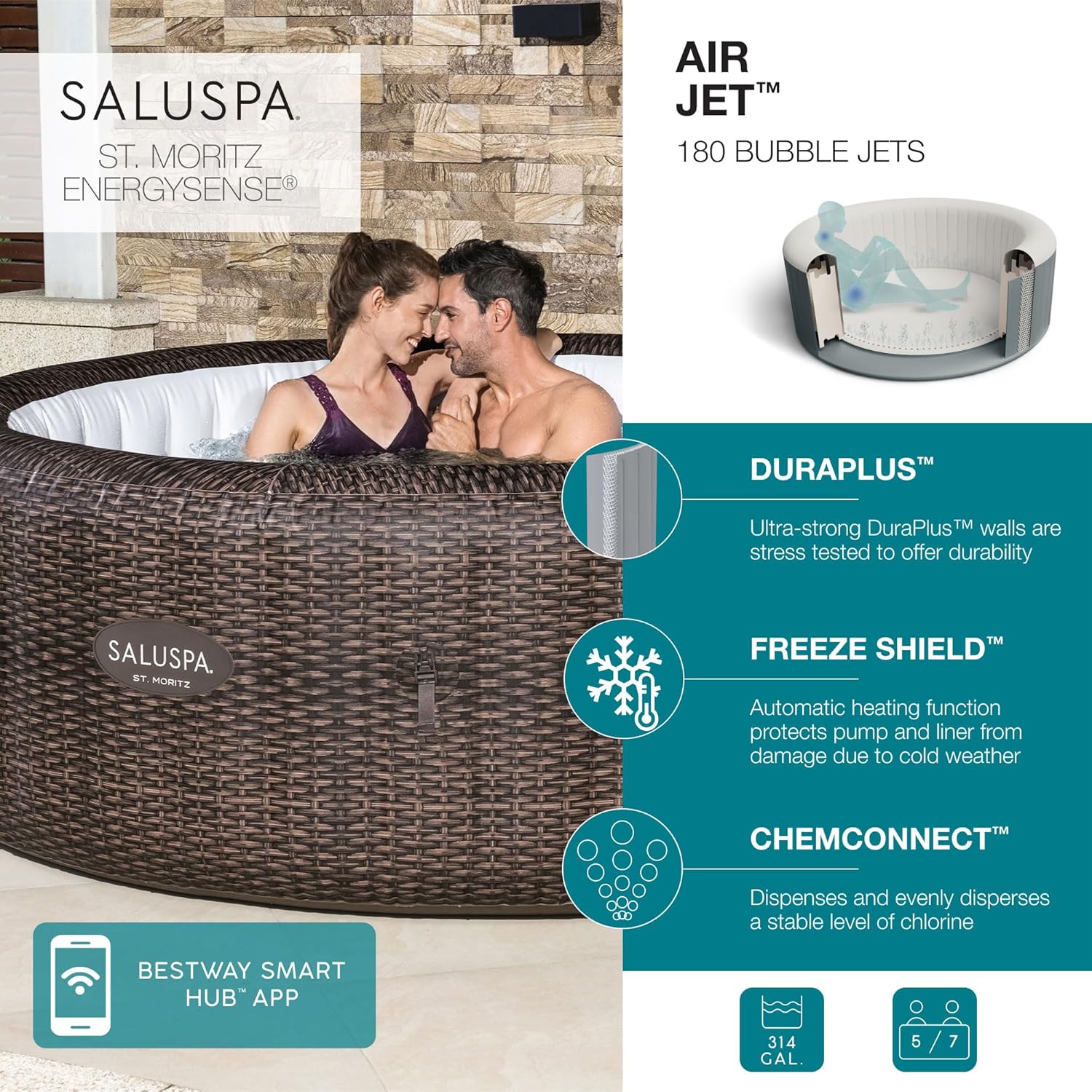 SaluSpa St. Moritz nadmuchiwan – Inflatable Hot Tub recenzja i cena