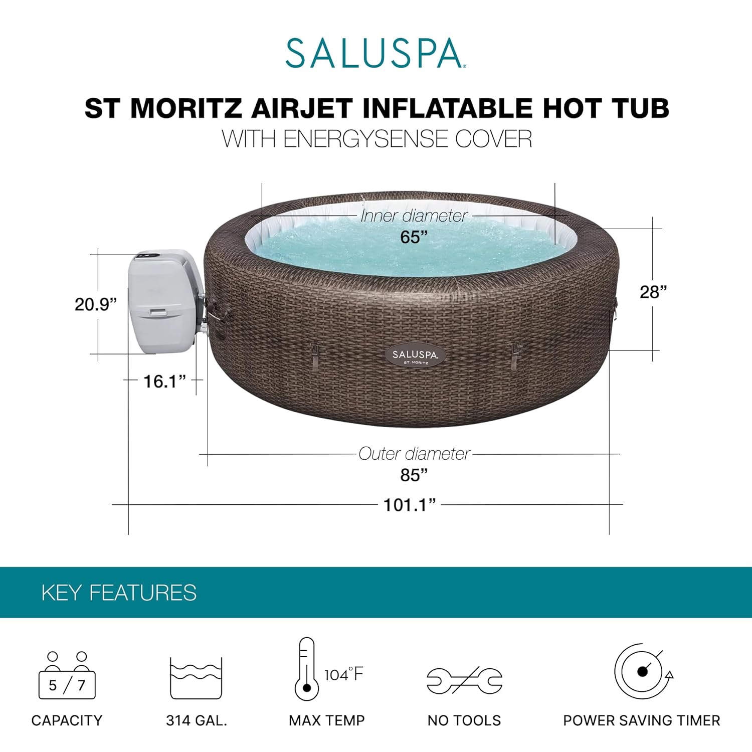 SaluSpa St. Moritz nadmuchiwan – Inflatable Hot Tub recenzja i cena