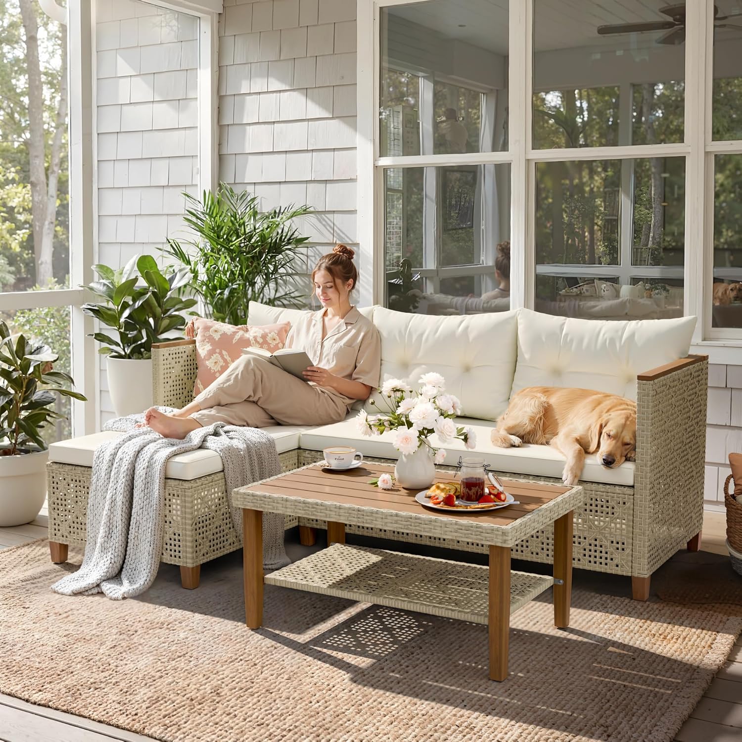 Modułowy zestaw wypoczynkowy w – Outdoor Furniture L Shape recenzja i cena