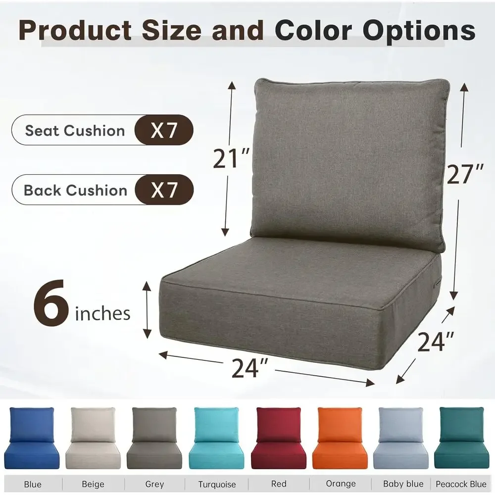 Zestaw 6 grubych poduszek na z – Outdoor Furniture Cushions 24 X 24 recenzja i cena