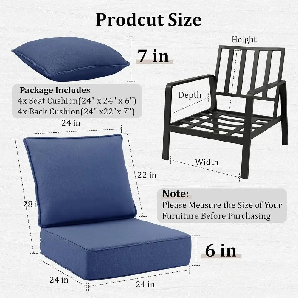 6 Grubych Poduszek na Krzesła  – Outdoor Furniture Cushions 24 X 24 recenzja i cena